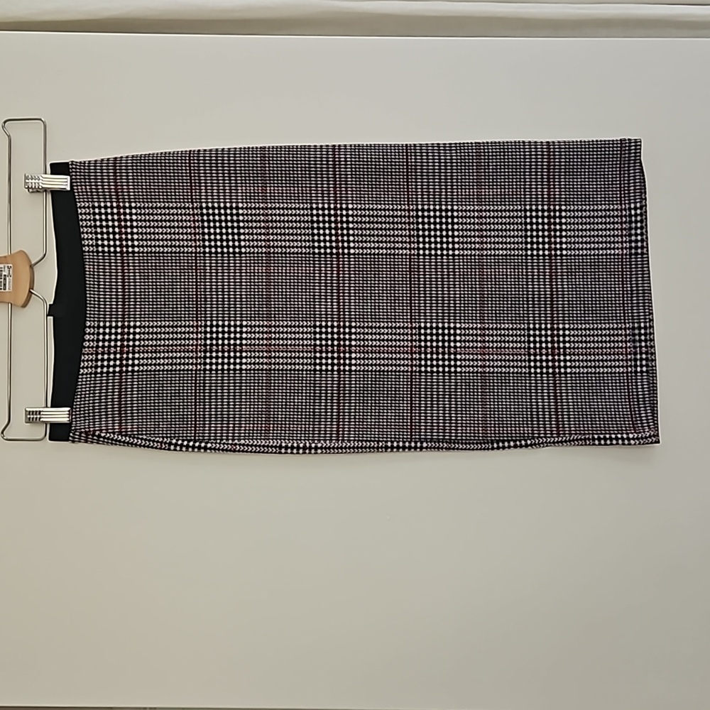 Herringbone checkered bodycoton pencil skirt
